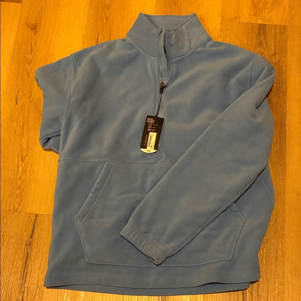 💗Blue Half-Zip Sweater lifestyle polar fleece long sleeve half zip med women